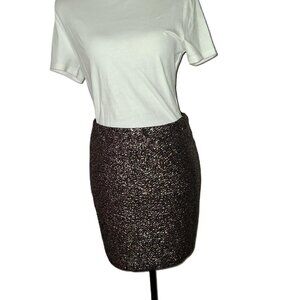 Charlotte Russe Black & Silver Stretch Skirt | Size L